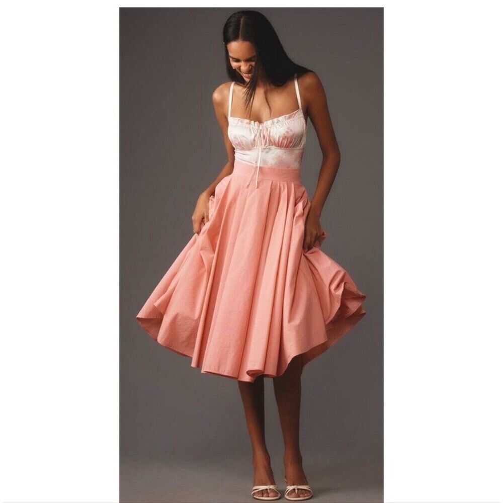 Mac Duggal full midi skirt size large pleated - NWT $298
